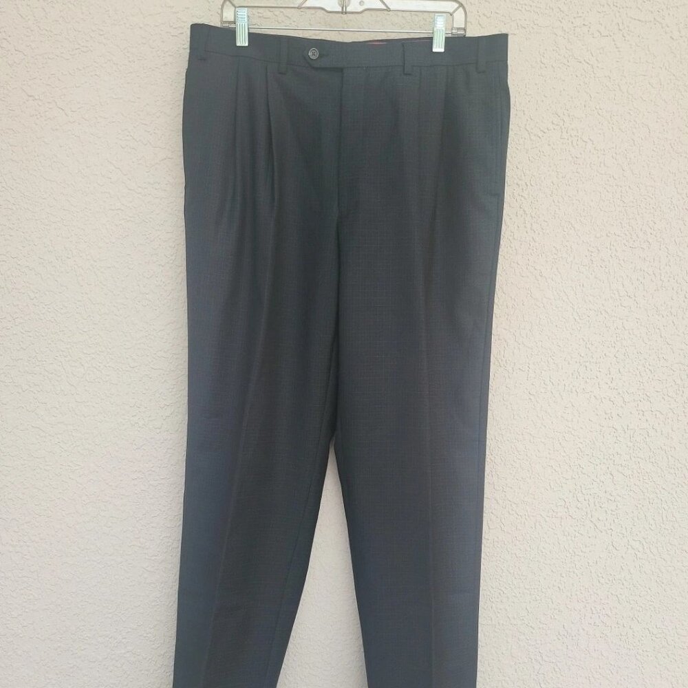 VTG Lauren Ralph Lauren Pants Mens 36x32 Black Pinstripe Wool Pleated Y2K Preppy